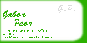 gabor paor business card